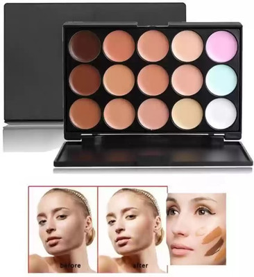HUZURLU HIGH QUALITY 15 COLOR CONCEALER PALETTE FOR FACE MAKEUP  Concealer(multi color, 22 g)