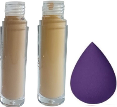 WECHARMERZ Light Weight Full Coverage With Matte Finish Liquid Makeup Puff Concealer(Shade-3,4, 8 g)