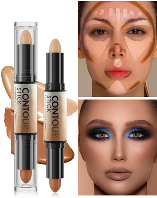 NADJA Contour & Highlight Stick | Travel Friendly Double-Ended Stick Concealer(MULTICOLOR, 8 g)