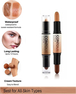 USBK Dual-Ended Contour & Concealer Face Makeup Concealer(MULTI-COLOR, 6.2 g)