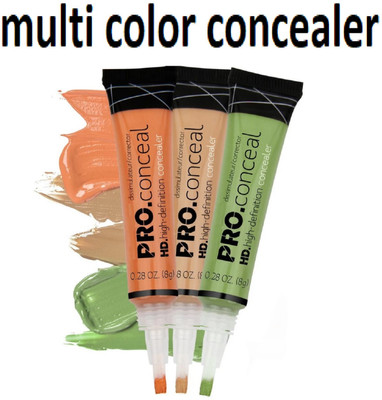 Neycare easy to use new perfect matte concealer pro perfect pack of 3 Concealer(green, orange, brown, 24 ml)