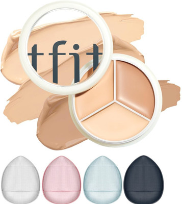 COSLUXE PROFESSIONAL T Fit Cover Up Pro Concealer |3 In1 Concealer & 4 Pcs Finger Puff combo set Concealer(Soft Blender for Full Coverage Hides Blemishes, Dark Circles & spot, 15 g)