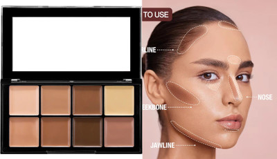 SHENYCOLORS NEW Highlighter and Contour Concealer Palette (8 shades) Foundation Concealer(MULTICOLOR, 4.2 g)