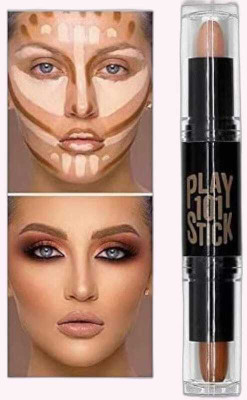 Dexklut Waterproof Makeup Stick 2 IN 1 Contour and Highlighter Concealer(Brown,Biege, 8 g)