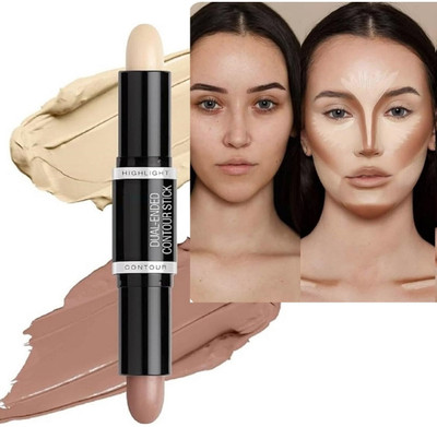 FLORERO Flawless Contouring 2 in 1 Highlighter Contour Stick Concealer(BEIGE, CONTOUR BROWN, 8 g)