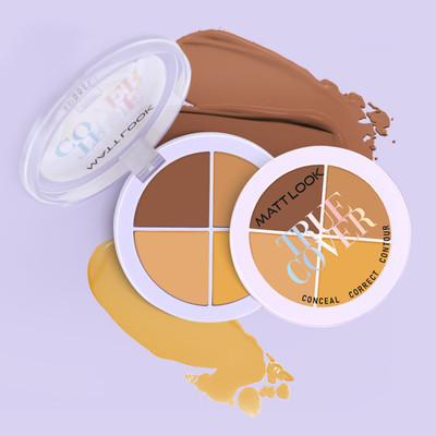MATTLOOK True Cover Conceal Correct Contour Palette Ultra-Smooth Longlasting Texture Concealer(04 Peanut Butter, 12 g)