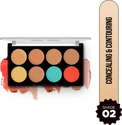Hilary Rhoda Concealing & Contouring | 8 Shades Palette Colour Corrects with High Coverage Concealer(Shade-2, 12 g)