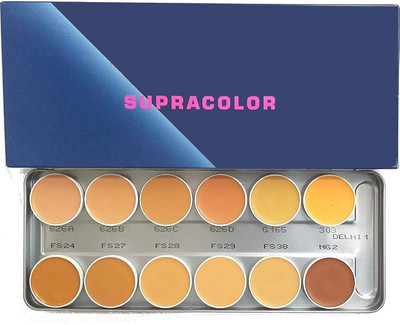 MR. HUDA Supra Color Foundation Concealer Cream Palette 12 Colors for Women & Girls Concealer(The Swiss Matte Pigmented Pressed Creamy Concealer Edition, 60 g)