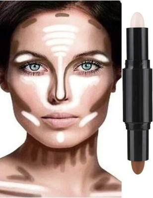 JANOST HD 2 IN 1 Highlighter and Contour Stick Highlighter Concealer(Beige, Brown, 8 g)