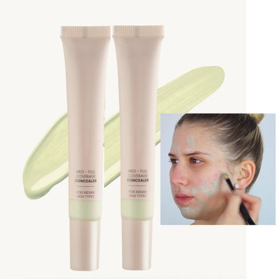 tanvi27 Matte Finish, Easy Application Reduces Dark Circles Combo Concealer(Greenish, 24 ml)
