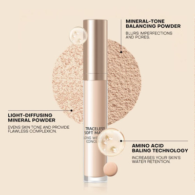 tanvi27 Soft Matte Liquid Concealer Long Wearing Foumula Concealer(SOFT IVORY, 6 ml)