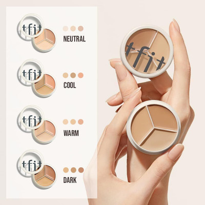 hadleyu t fit Cover Up Pro Concealer Palette - 3-in-1 Full Coverage Concealer(skin, 15 g)