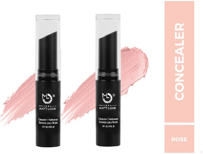 MATTLOOK Concealer & Anticernes Corrector SPF-20/FPS-20, Rose, Pack of 2 (7.2gm) Concealer(Rose, 7.2 g)