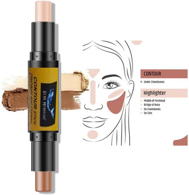 BLUEMERMAID Professional Matte Contour Highlight and Contour Stick  Concealer(NATURAL AND BROWN, 8 g)