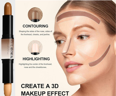 USBK DUO SIDE Contour Stick 2 in 1 Concealer packo of 1 Concealer(MULTI-COLOR, 24 g)