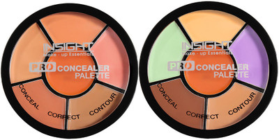INSIGHTCOSMETIC Pro Concealer Palette Pack Of 2 Concealer(Multi Color, 15 g)