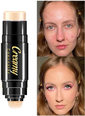 Latixmat 2-in-1 Foundation and Concealer Stick with Blender Concealer(White Ivory, 10 g)