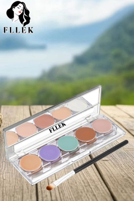 FLLEK Cream Concealer Corrector Palette with Brush Concealer(MULTI, 45 g)