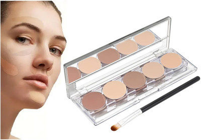 Arcanuy Professional Creamy Concealer 5 Color Palette Cover Blemishes, Dark Circles Concealer(multi color, 16 g)
