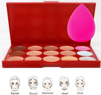 ads Ultimate Matte Finish Contour Palette 15 Color With Blender Concealer(Multicolor, 13 g)