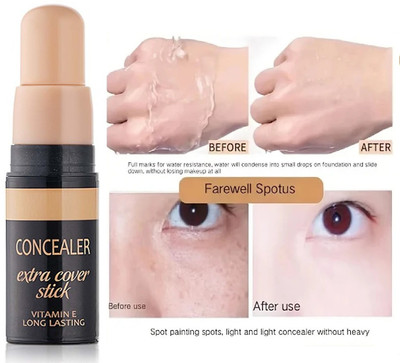 tanvi27 Oil Control Foundation Stick Invisible Pores Dark Circles Freckle Face Base Concealer(WARM IVORY, 3 g)