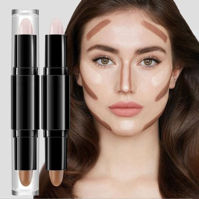 JANOST 2 IN 1 CONTOUR AND HIGHLIGHTER STICK FOR ALL TYPE SKIN TONE Concealer(Beige, Brown, 8 g)
