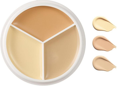 HUDAMOJI T Fit Cover Up All Pro Cream Natural Concealer 3 In 1 Concealer Palette Concealer(Dark Circles, Spots, Puffiness - High Coverage Eye Corrector for All Skin, 15 g)