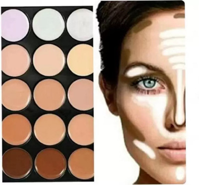 HUZURLU 15 Colors Multi-Use Concealer Makeup Concealer(MULTICOLOR, 22 g)