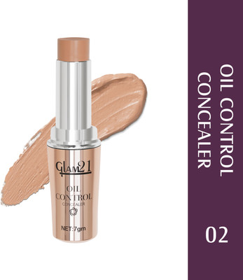 Glam21 Oil Control Concealer-Long Lasting upto 8-12hrs|Non-Sticky Texture,Matte Finish Concealer(Shade -02, 7 g)