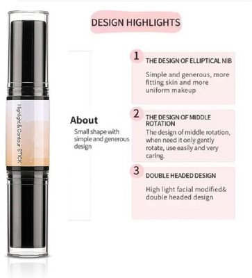 FELICECHIARA 2in1 HD High Coverage Concealer And Contour Stick  Concealer(Multicolor, 10 g)