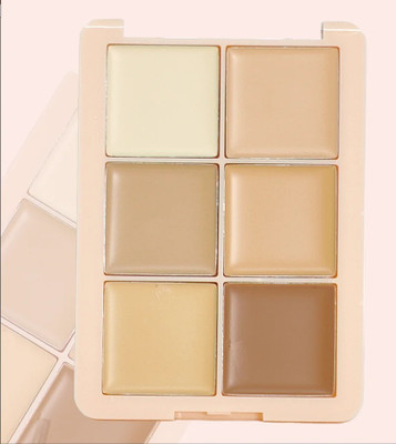 MYEONG 6 in 1 Face Makeup Palette Concealer for Dark Circles, Highlighter Palette Concealer(Multicolor, 12 g)