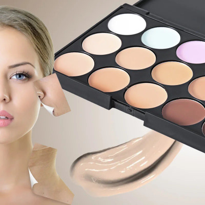 YAWI 15 Color Matte Finish Waterproof Contour Palette Concealer Foundation(Beige, 18 g)