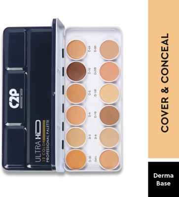 C2P Professional Makeup Ultra HD 12 Color Dermashield Professional Makeup Concealer Contour & Foundation Concealer(Multi Colour, 42 g)