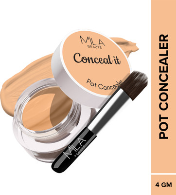 MILA BEAUTÉ Conceal It Pot Concealer With SPF 15 & Vitamin-E Light Weight Full Coverage Concealer(Pure Beige, 4 g)