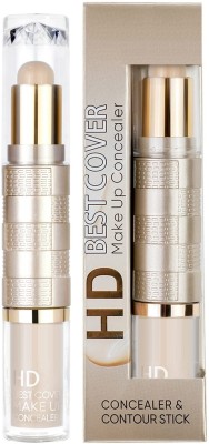 MYEONG Liquid Concealer And Contour Stick Foundation(Light Beige, 9.6 g)