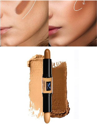BLUEMERMAID Full coverage 2 in 1 Contour stick high pigment matte finish Concealer(MULTI COLOR, 8 g)