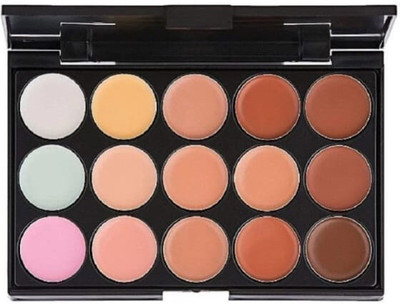 GLOW IT 15 Shades High Coverage Concealer Palette Formula For Perfect Looking skin Concealer(Multicolor, 60 g)