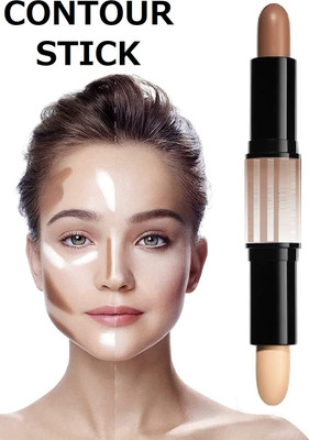 USBK 2 in 1 Dual-ended Contour Concealer Highlighter Stick Concealer(BEIGE, COFFEE, 8 g)