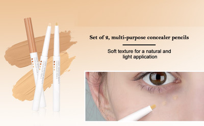 LILLYAMOR Best Light-Contourling Concealer Stick Pack of 2 Concealer(IVORY, 8 g)