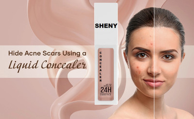 Sheny High Coverage Liquid Concealer Blends Easily Natural Finish, Covers Spots Concealer(BEIGE, 8 ml)