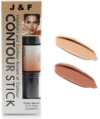 J & F Premium Quality Highlighter 2 in 1 Contour Stick Concealer(Beige, 8 g)