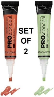 FELICECHIARA PACK OF 2 HD PRO CONCEALER Concealer(ORANGE, GREEN, 16 g)