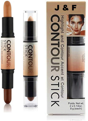 J & F High Quality 2 in 1 Highlighter Contour Stick Concealer(Beige, 8 g)