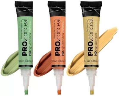 Adore Beauty PRO HD Liquid Concealer(Orange,Yellow,Green Concealer (Multicolor, 8 g) Concealer(multycolor, 3 ml)