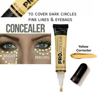 SEUNG BEST QUALITY PRO HD CONCEALER FOR FACE MAKEUP WATERPROOF FORMULA Concealer(YELLOW, 8 g)