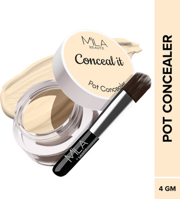 MILA BEAUTÉ Conceal It Pot Concealer With SPF 15 & Vitamin-E Light Weight Full Coverage Concealer(Rich Vanilla, 4 g)