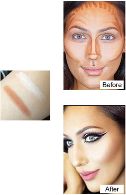 Wonholli 2 In 1 Concealer And Highlighter Stick For Face Makeup Concealer(Multicolor, 4 g)