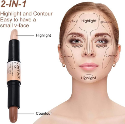 NADJA 2 IN 1 Highlighter And Concealer Contour Stick Concealer(BEIGE, COFFE, 8 g)