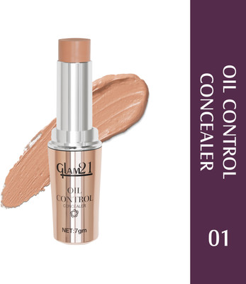 Glam21 Oil Control Concealer-Long Lasting upto 8-12hrs|Non-Sticky Texture,Matte Finish Concealer(Shade -01, 7 g)