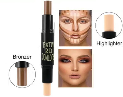 tanvi27 2IN1 Contour And Highlighter Instant Waterproof Makeup Stick  Concealer(BEIGE, 6.2 g)